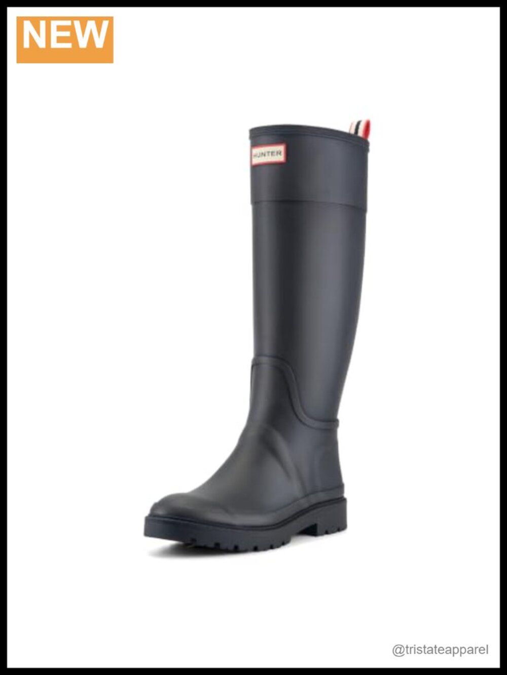Waterproof Knee High Rain Boots with Cushioned Footbed, Lug Outsole